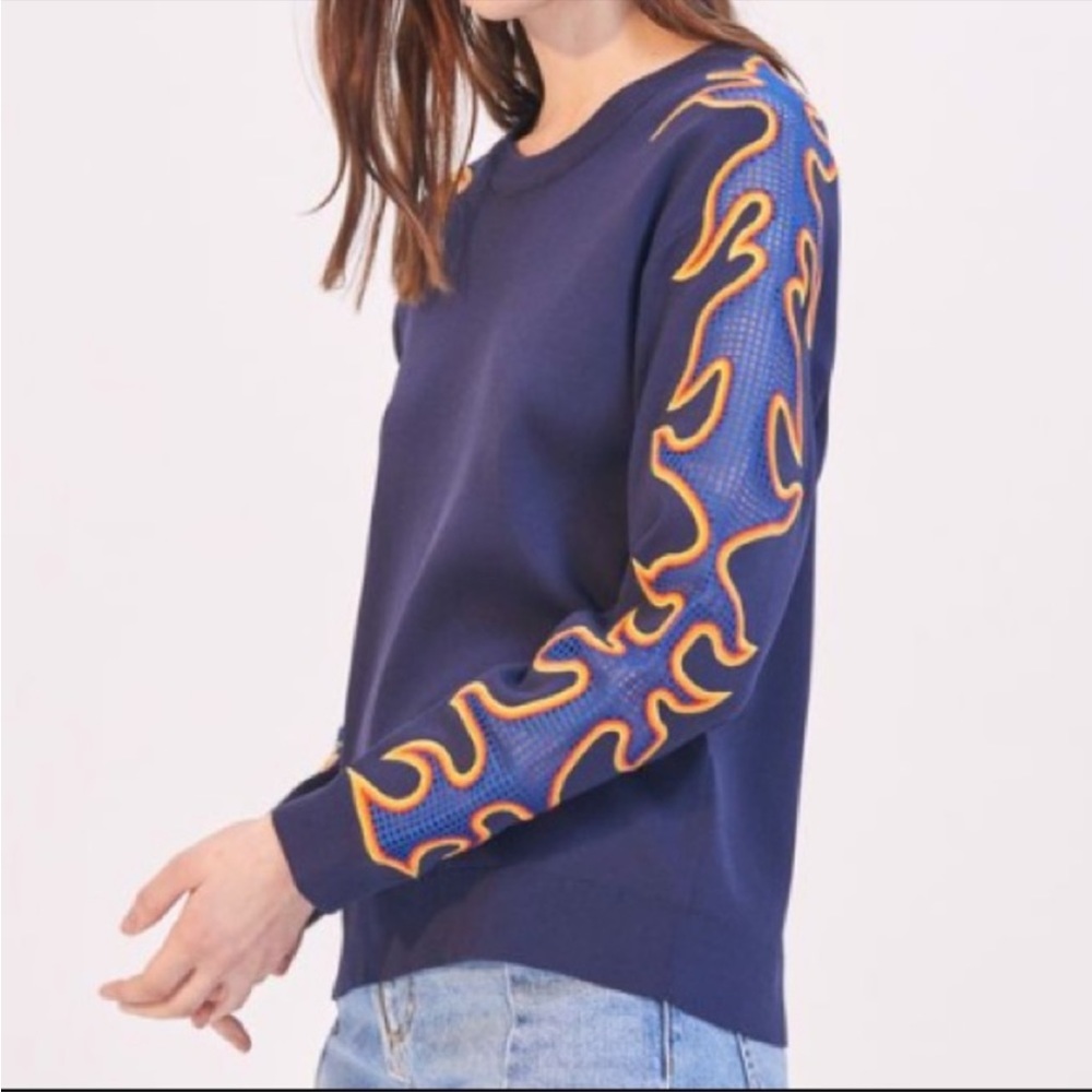 Sandro Flame embellished crewneck sweater